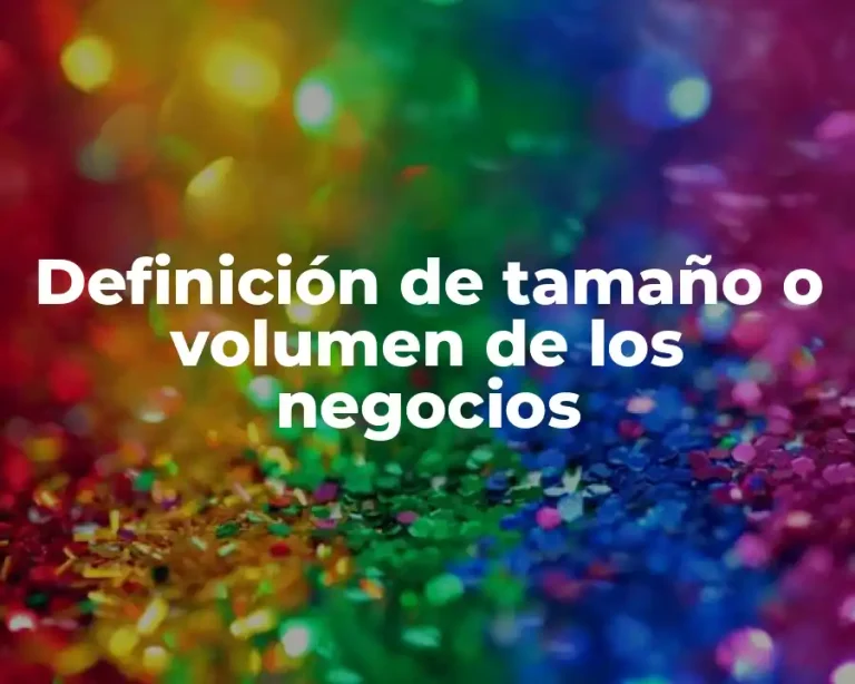 Definición de tamaño o volumen de los negocios