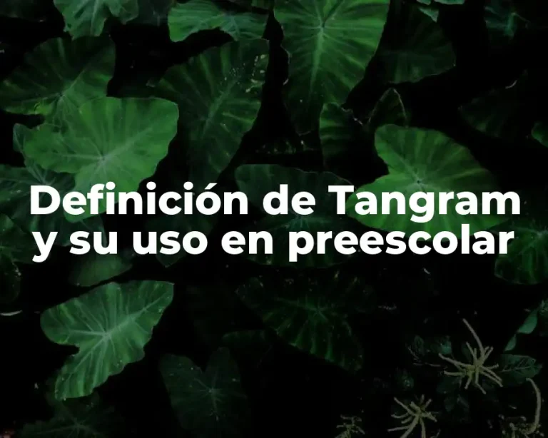 Definición de Tangram y su uso en preescolar