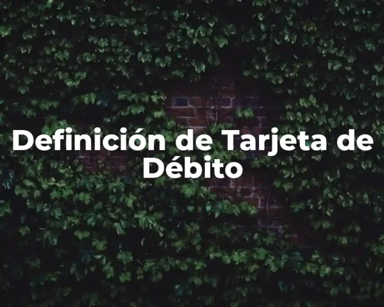Definición de Tarjeta de Débito
