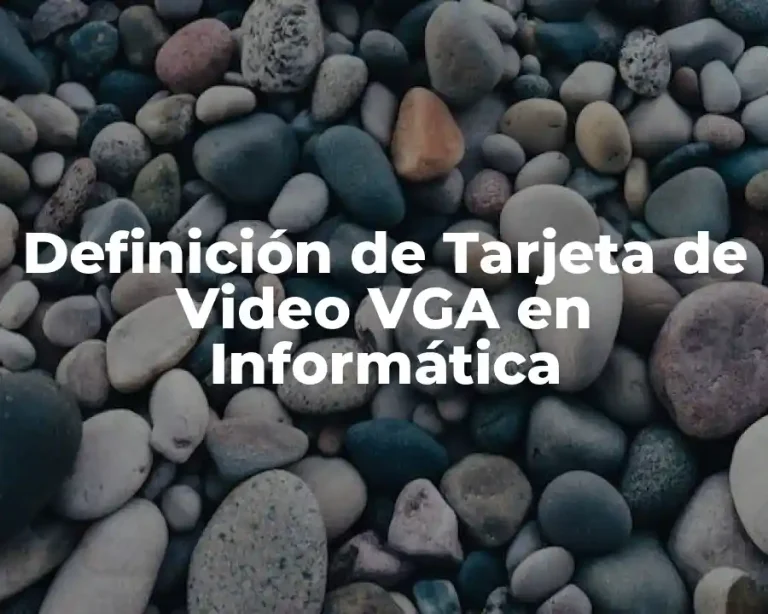 Definición de Tarjeta de Video VGA en Informática