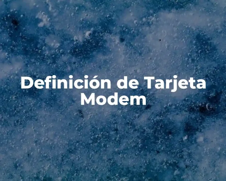 Definición de Tarjeta Modem