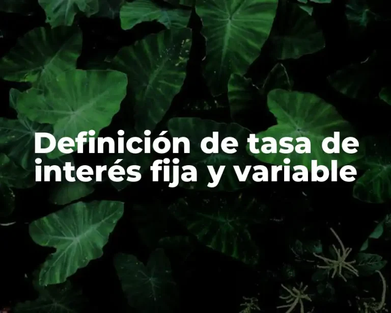 Definición de tasa de interés fija y variable