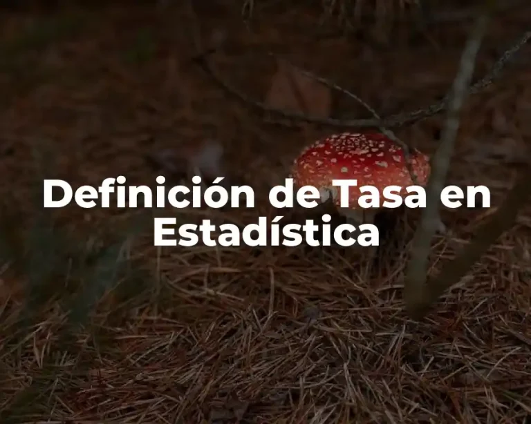 Definición de Tasa en Estadística