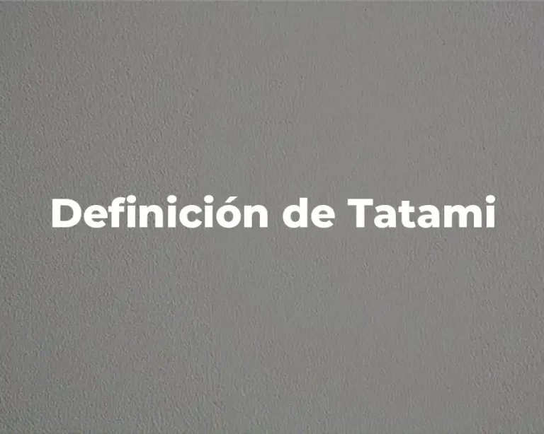 Definición de Tatami