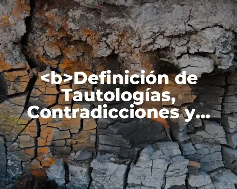 <b>Definición de Tautologías, Contradicciones y Contingencias