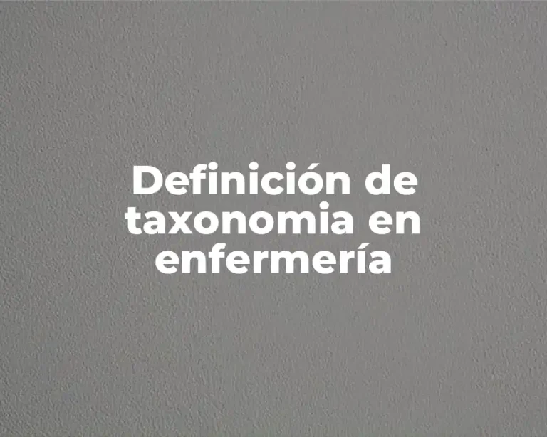 Definición de taxonomia en enfermería
