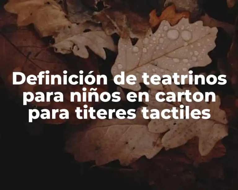 Definición de teatrinos para niños en carton para titeres tactiles