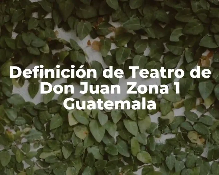 Definición de Teatro de Don Juan Zona 1 Guatemala