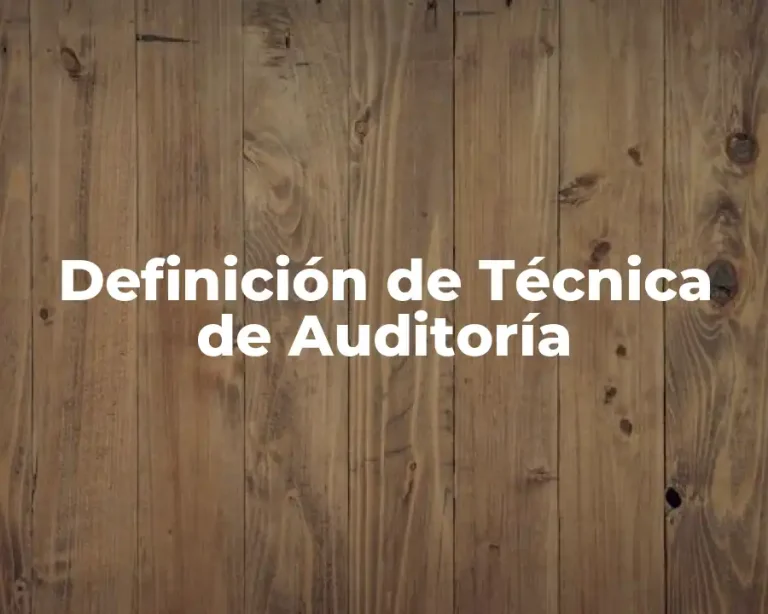 Definición de Técnica de Auditoría