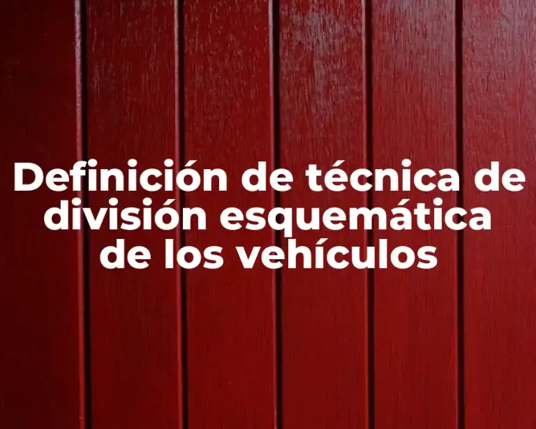 Definición de técnica de división esquemática de los vehículos