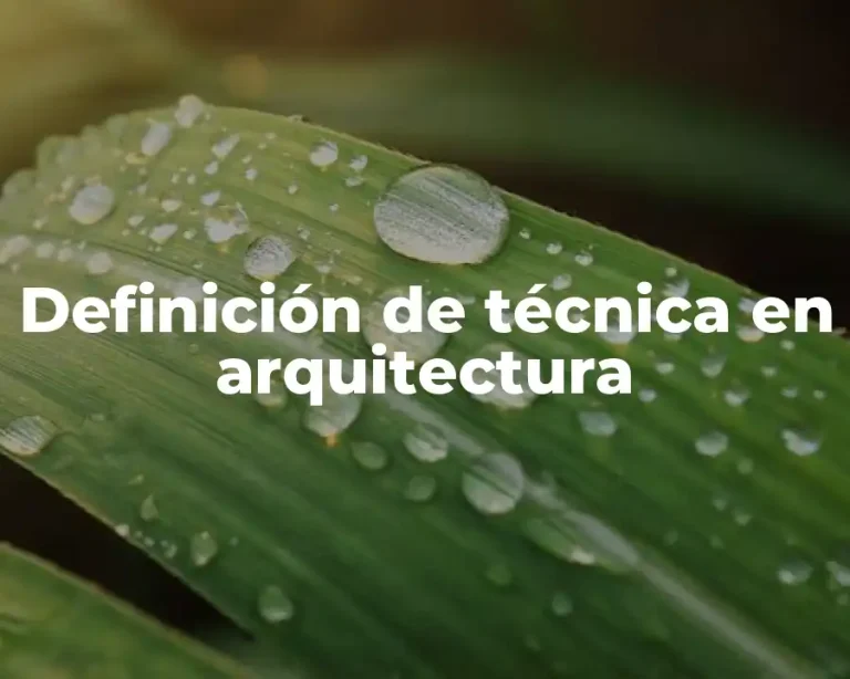 Definición de técnica en arquitectura