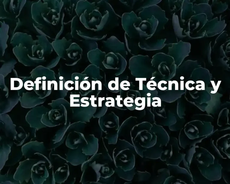 Definición de Técnica y Estrategia