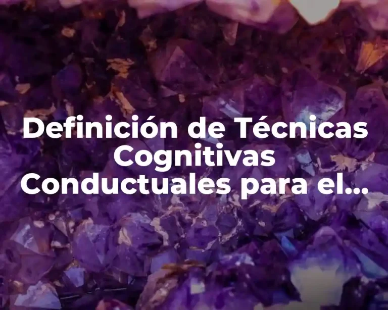 Definición de Técnicas Cognitivas Conductuales para el Manejo del Estres