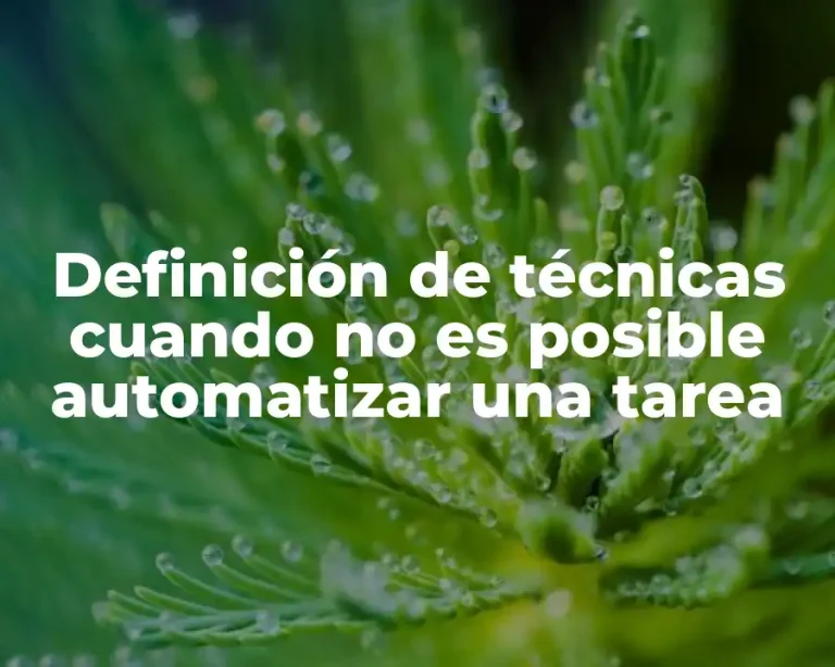 Definición de técnicas cuando no es posible automatizar una tarea