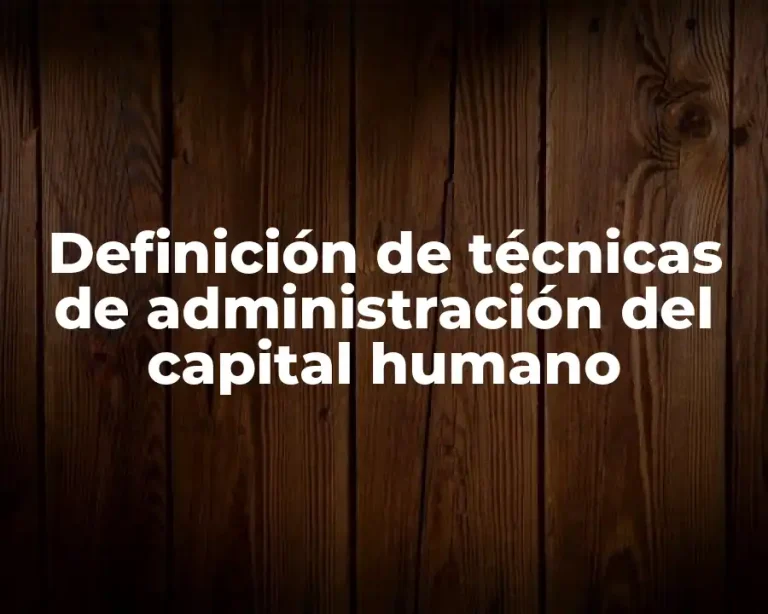 Definición de técnicas de administración del capital humano