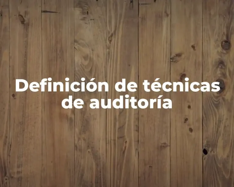 Definición de técnicas de auditoría