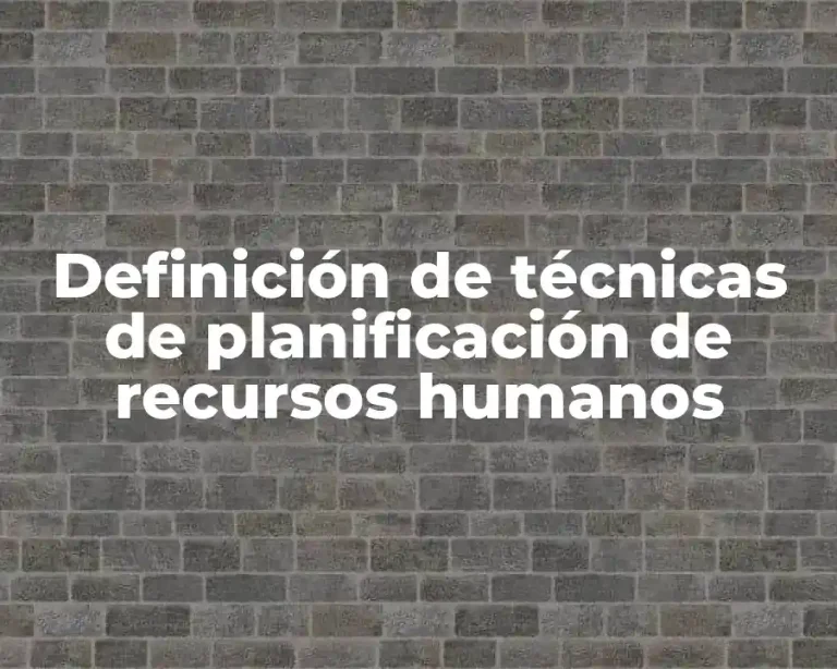 Definición de técnicas de planificación de recursos humanos