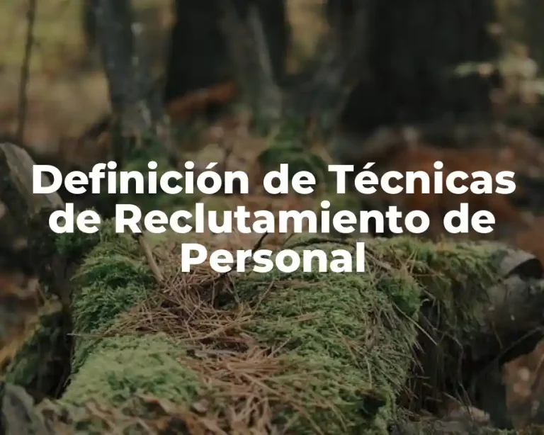 Definición de Técnicas de Reclutamiento de Personal