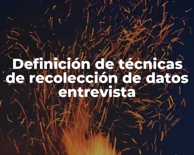 Definición de técnicas de recolección de datos entrevista