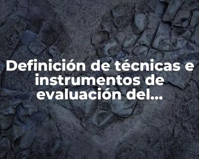 Definición de técnicas e instrumentos de evaluación del aprendizaje