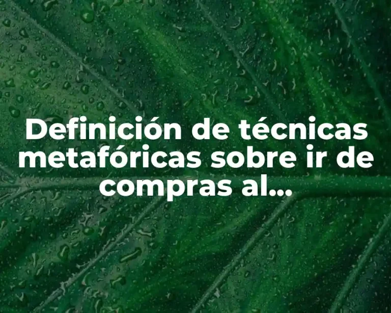 Definición de técnicas metafóricas sobre ir de compras al supermercado