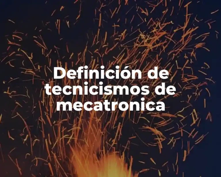 Definición de tecnicismos de mecatronica
