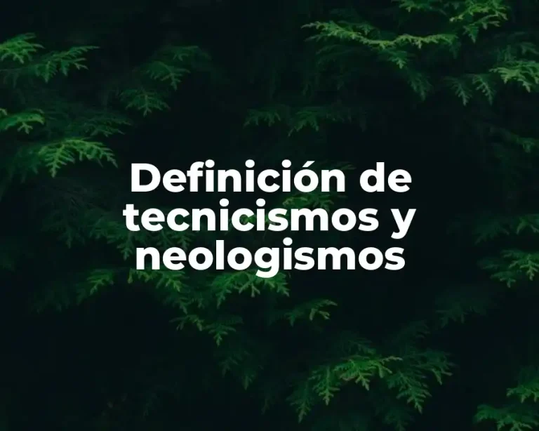 Definición de tecnicismos y neologismos