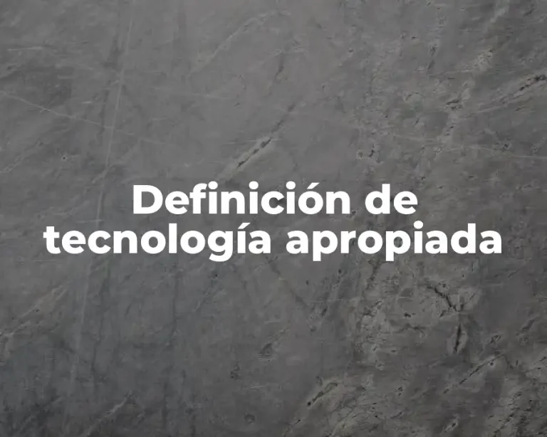 Definición de tecnología apropiada
