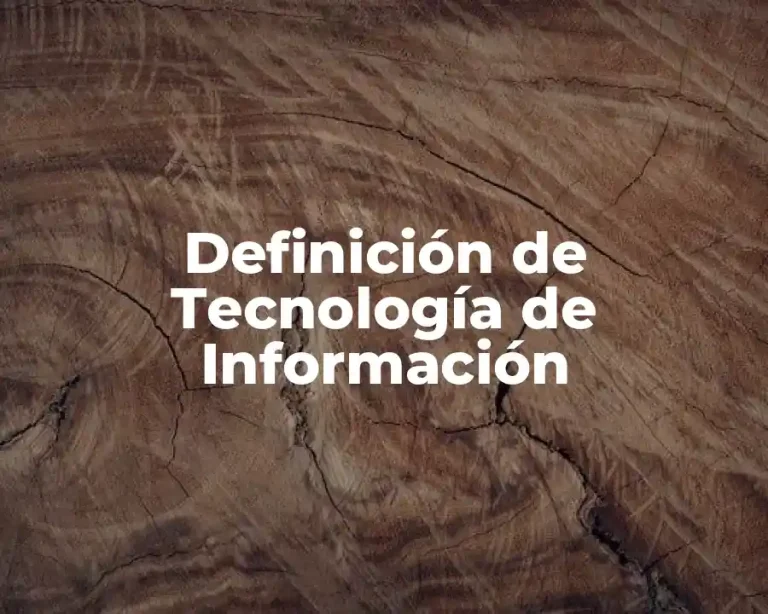 Definición de Tecnología de Información