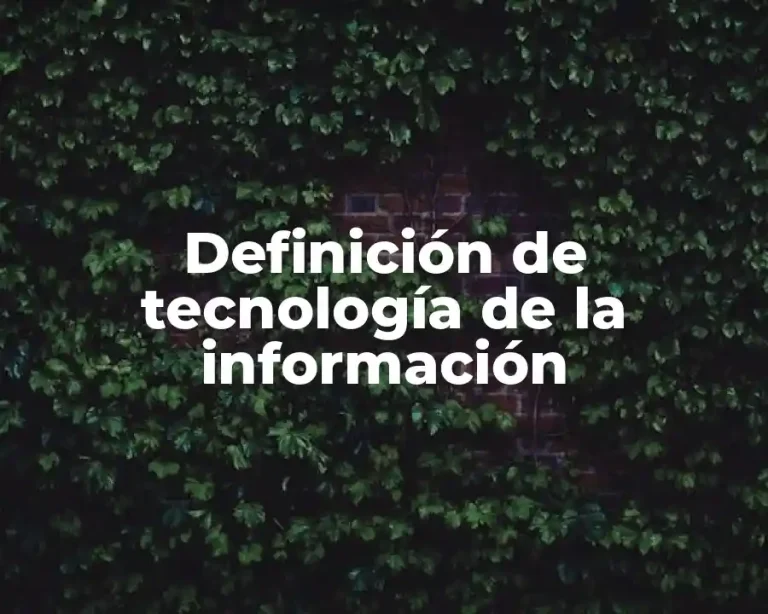 Definición de tecnología de la información