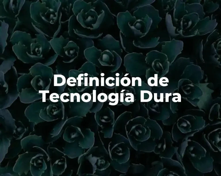 Definición de Tecnología Dura