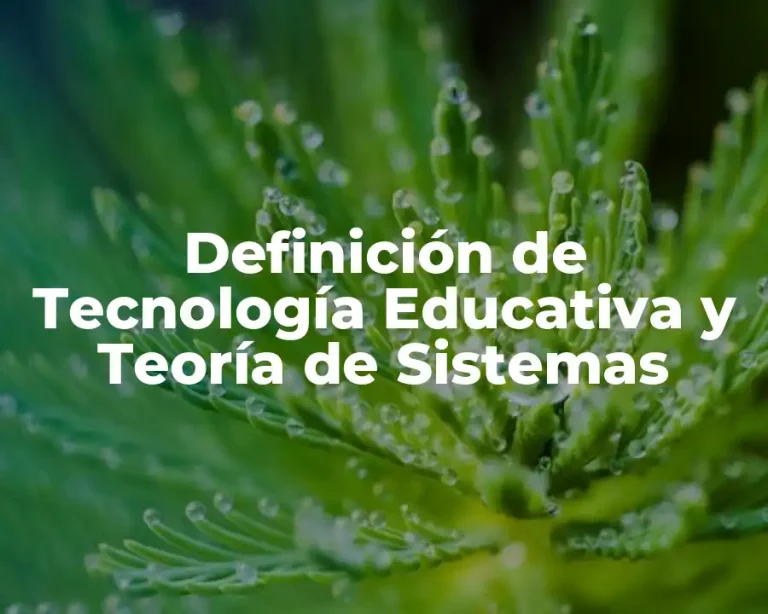 Definición de Tecnología Educativa y Teoría de Sistemas