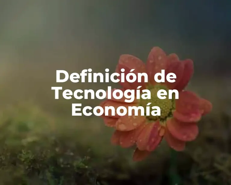 Definición de Tecnología en Economía