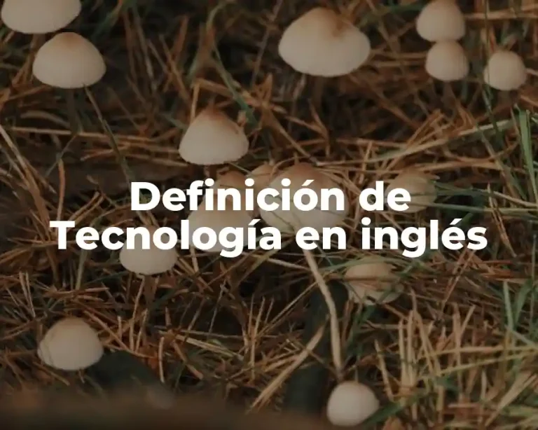 Definición de Tecnología en inglés