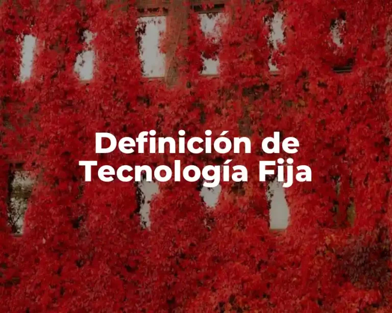 Definición de Tecnología Fija