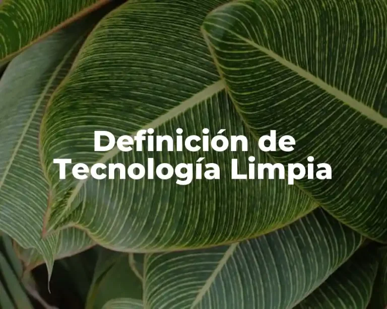 Definición de Tecnología Limpia