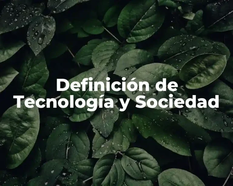 Definición de Tecnología y Sociedad