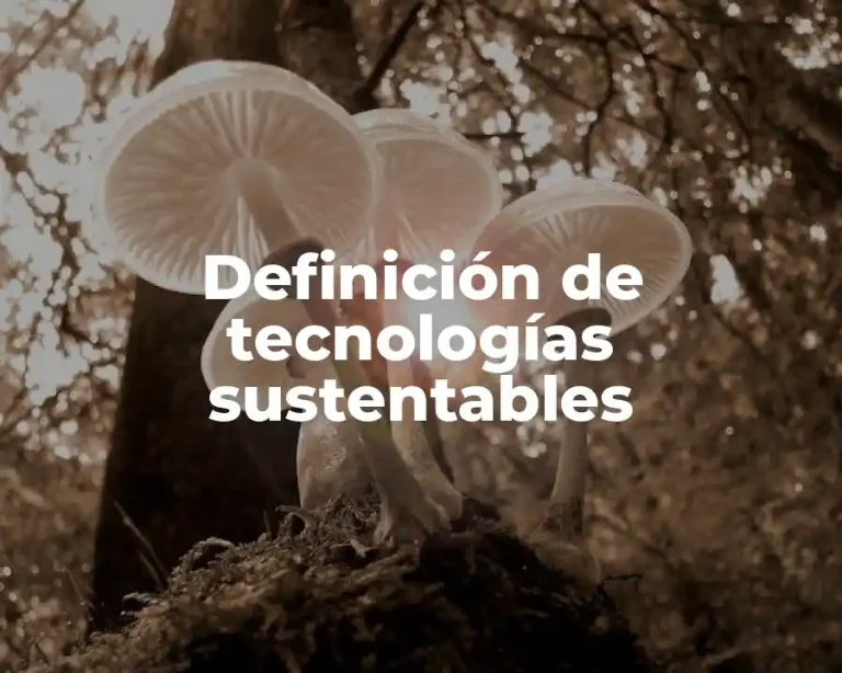 Definición de tecnologías sustentables