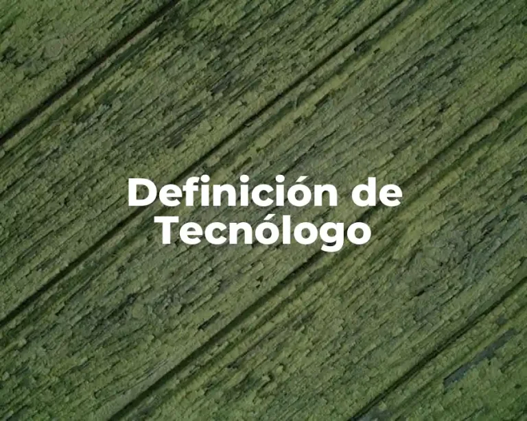 Definición de Tecnólogo