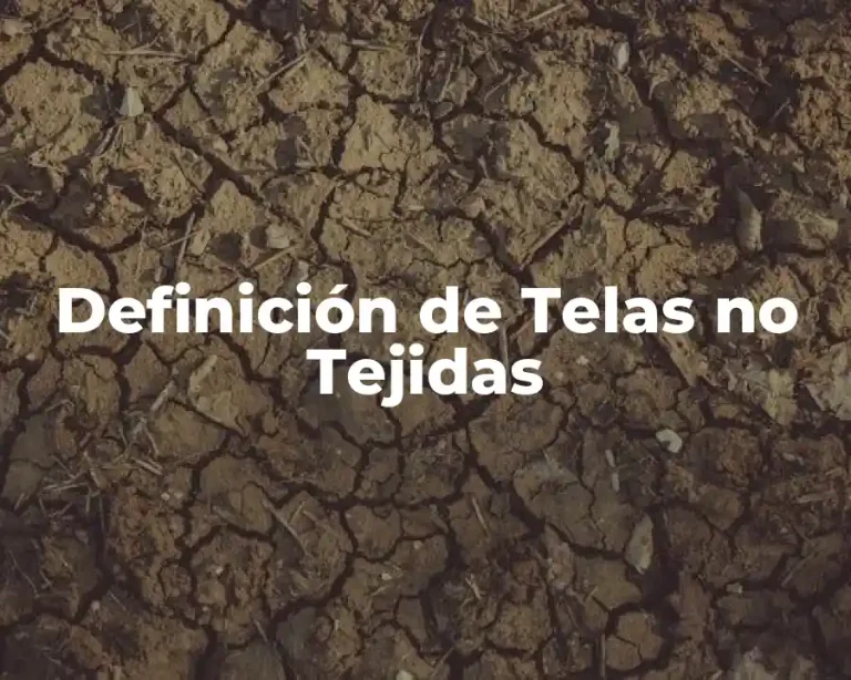 Definición de Telas no Tejidas