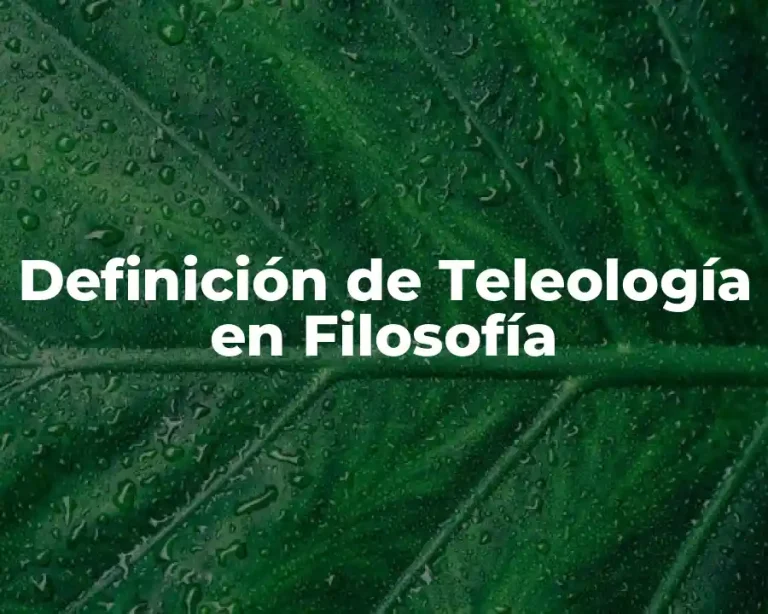 Definición de Teleología en Filosofía