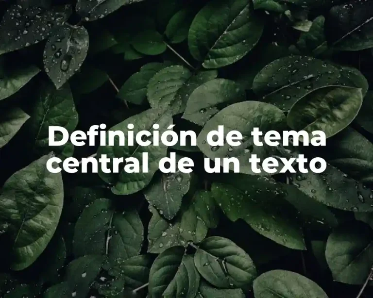 Definición de tema central de un texto