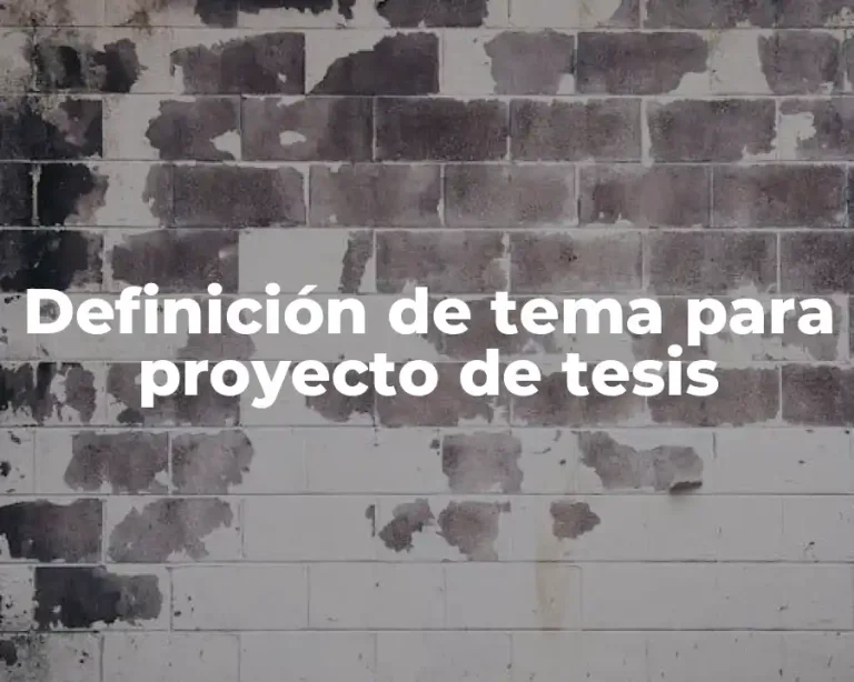 Definición de tema para proyecto de tesis