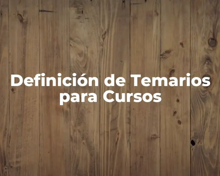Definición de Temarios para Cursos