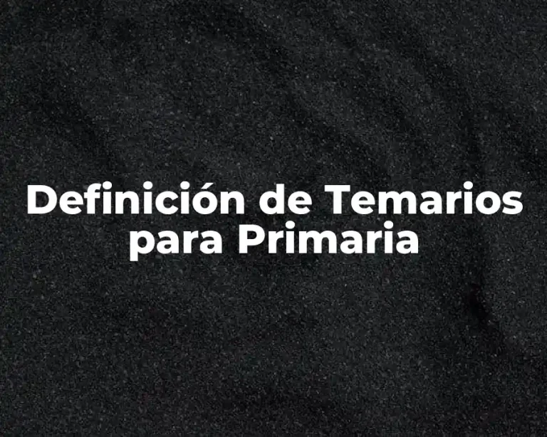 Definición de Temarios para Primaria