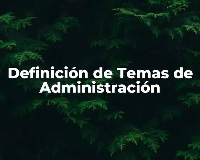 Definición de Temas de Administración
