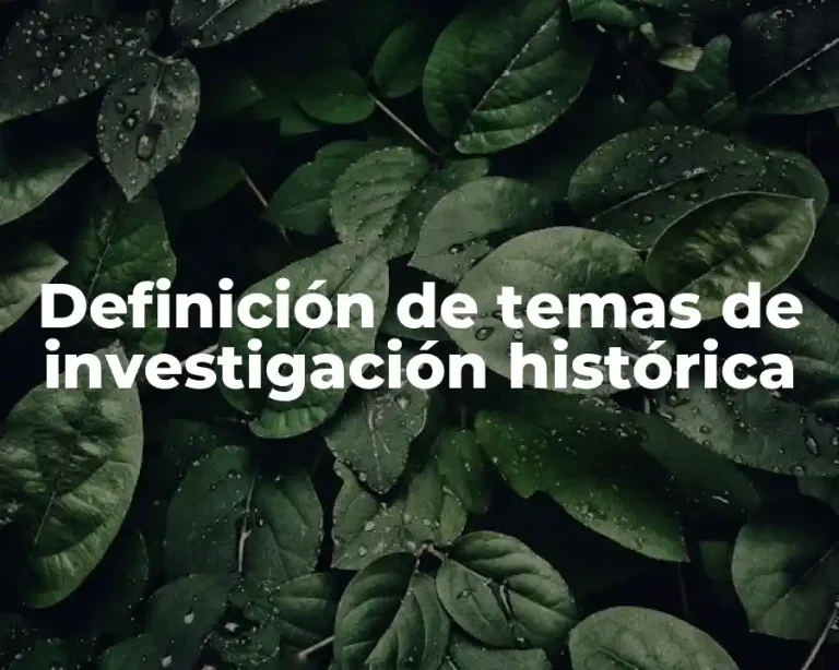 Definición de temas de investigación histórica