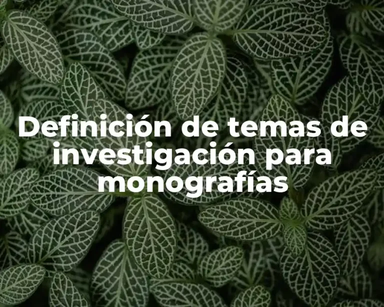 Definición de temas de investigación para monografías