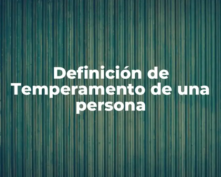 Definición de Temperamento de una persona