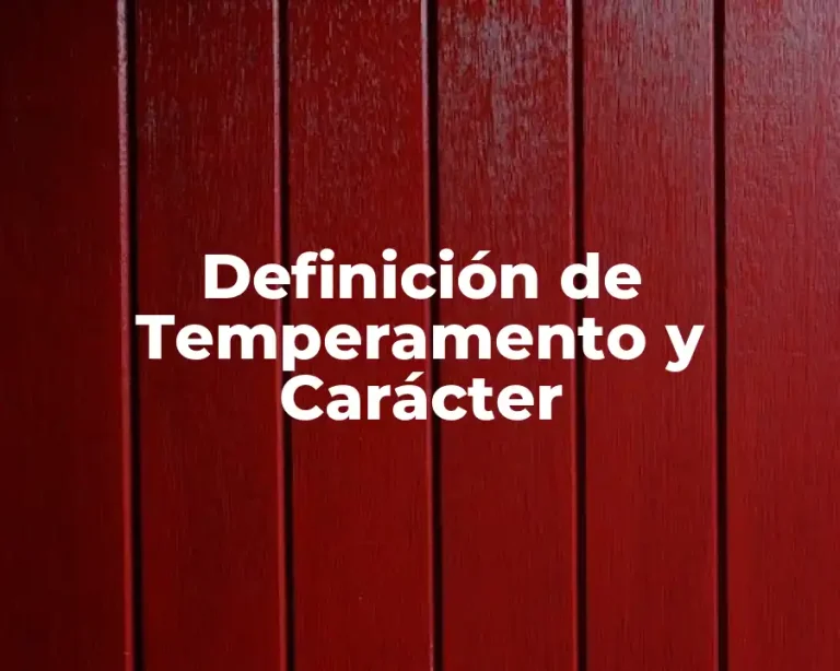 Definición de Temperamento y Carácter